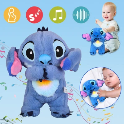 Stitch Kuscheltier Schlaf Stitch Einschlafhilfe mit Atembewegung und Musik 28cm - Bild 1 von 4