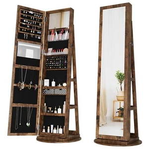 Schmuckschrank mit Standspiegel Spiegelschrank Abschließbar Schmuckaufbewahrung - Bild 1 von 9