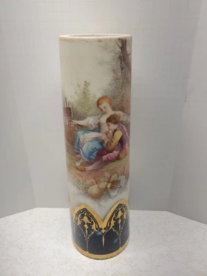 Antiguo pedestal de porcelana neoimpresionista francés Maximilien Luce pintado a mano Foto 1 de 4