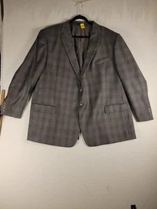 Blazer Abrigo Deportivo Joseph Feiss Para Hombres Chaqueta Informal 54R Líneas a Cuadros Gris 85% Lana - Imagen 1 de 6