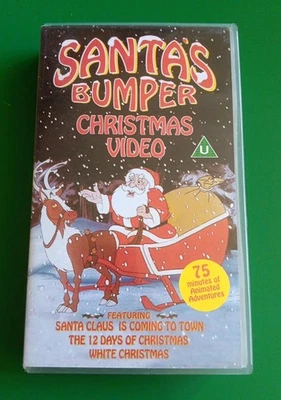 Santa's Bumper Christmas Video VHS Is Coming To Town, 12 Days Of,  White TESTED - Image 1 of 3
