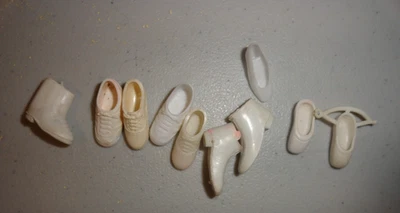 Vintage Barbie, Francie & Skipper Size White Shoe / Boot Lot of 10 - Image 1 of 4