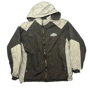 Vintage Yellowstone National Park Jacket Hooded Black Gray Winter Coat Parka L - Picture 1 of 5