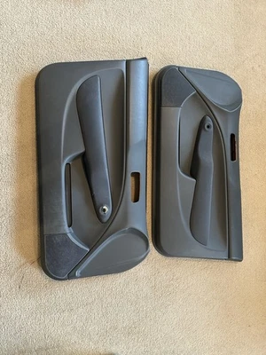 96-00 HONDA CIVIC COUPE DRIVER & PASSENGER DOOR PANEL SET OEM MANUAL Light Gray - Image 1 of 4