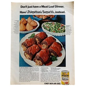 Chef Boy Ar Dee i Polpettoni Saporiti Meatloaf Vintage Magazine Print Ad 1967 - Picture 1 of 1