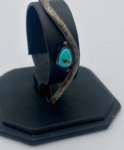 womens silver turquoise cuff bracelet sterling - Picture 1 of 6