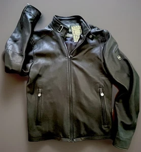 Cuero Suave incomparable Negro HECHO EN ITALIA S Motociclista Retro - Belstaff Race Italiano - Imagen 1 de 22