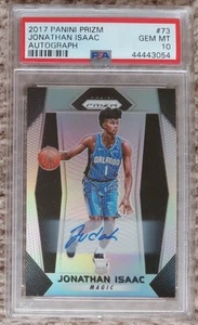 2017 Panini Prizm #73 Jonathan Isaac RC Autografo PSA 10 Orlando Magic - Foto 1 di 2