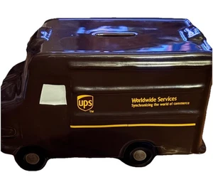 Seltener UPS Keramik großer Sparschwein LKW Van United Paketdienst braun schön! - Bild 1 von 5