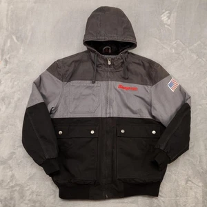 Snap-on Jacket Mens Large Hooded Quilted Workwear North Centra Tri-Block - Picture 1 of 16