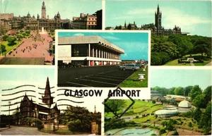 Vintage Scotland Glasgow Airport George Square Postcard - Picture 1 of 2