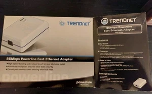 TRENDnet TPL-202E 85Mbps Powerline Fast Ethernet Adapter/ 98SE/ME/2000/XP /VISTA - Picture 1 of 4