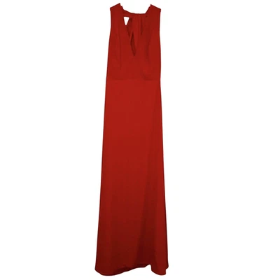 Jill Jill Stuart Dress Womens 6 Red Halter Gown Open Back V Neck Formal 4S1278 - Image 1 of 4