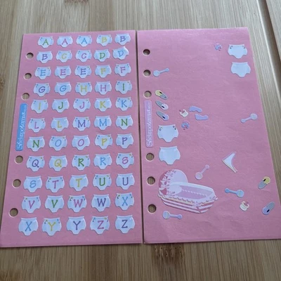 Vtg Stickopotamus Baby Stickers Diaper Alphabet Pastels Crib Rattle - Image 1 of 4