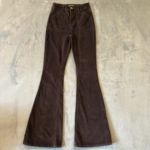Jeans pantaloni alti svasati hippie vintage in velluto a coste Y2K taglia 1/25W - Foto 1 di 9