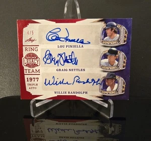 #'ed/5 TRIPLE AUTO 🔥 LOU PINIELLA RANDOLPH NETTLES 2024 Leaf Bronx Legacy NYC - Bild 1 von 2