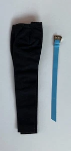 Pantalones/pantalones negros barbie vintage con cinturón azul, artículos del paquete 1962-1963 - Imagen 1 de 4