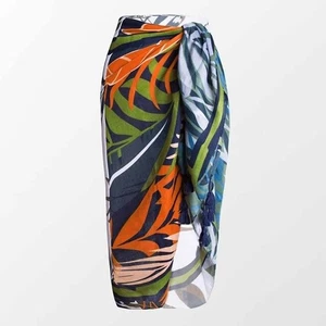 Copricostume da bagno Cupshe donna stampa palma colorato Tropical Sarong OS. NUOVO - Foto 1 di 7