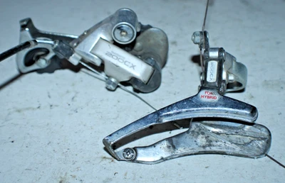 Shimano 200CX Front & Rear Derailleurs FD-M202-C RD-M20C 3x9 Long Reach Silver:) - Image 1 of 4