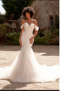 Vestido de novia talla 12 de Phonix vestidos con brillo tren largo - Imagen 1 de 7