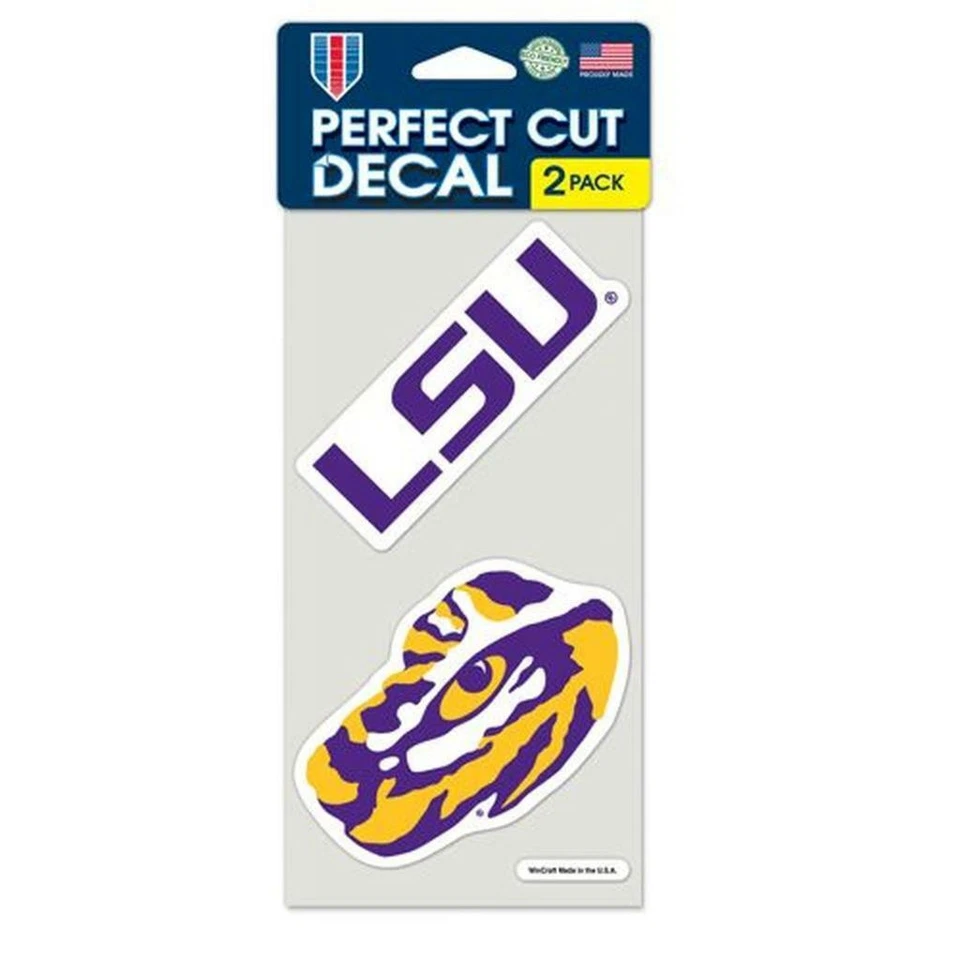 LSU Tigers 4x4 Perfect Cut Set of 2 Decal [NEW] NCAA Car Emblem Sticker - Image 1 of 1