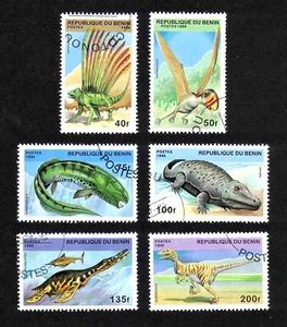 Benin 1996 Prehistoric Animals complete set of 6 values (SG 1419-1424) used - Picture 1 of 1