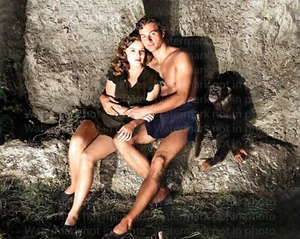 Lex Barker & Brenda Joyce in Tarzans magischem Brunnen SELTENES FARBFOTO 607 - Bild 1 von 4