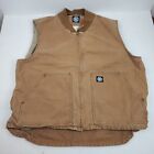 Polar King Key Vest Mens X-Large XL Sherpa Lined Brown Canvas Zip Front Workwear