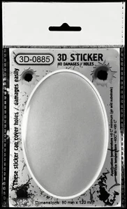 Silver Oval 80x120mm Sticker Domed Resin Gel Car Van Cover holes damages Bumper - Picture 1 of 2