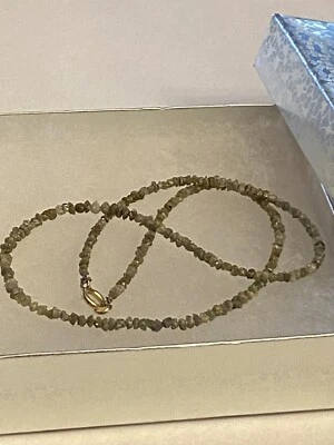 Rough Diamond Beads 14K Gold Clasp Strand Necklace - Image 1 of 4