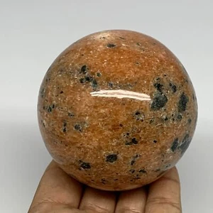 605g, 2.9"(74mm) Orange Calcite Sphere Ball Gemstone from Madagascar, B17188 - Picture 1 of 12