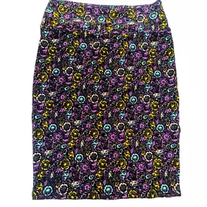 LulaRoe Damen Cassie Bleistiftrock Gr. M lila schwarz Blumen Boho Stretch - Bild 1 von 6