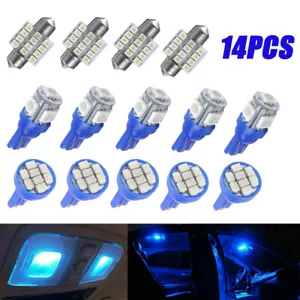 Kit de paquete interior de luces LED 14 piezas bombillas de lámpara de placa de cúpula azul hielo - Imagen 1 de 11