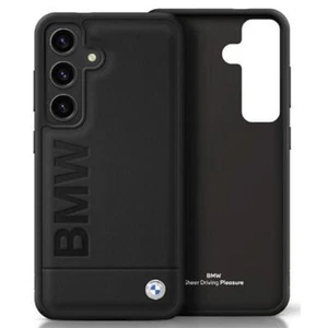 Étui pour Téléphone Portable Galaxy S25 BMW Cuir Véritable Noir Logo Métal - Photo 1 sur 8
