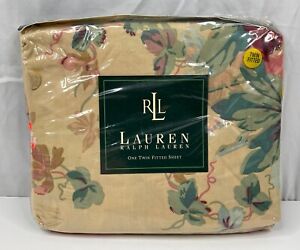 Lauren Ralph Lauren IRREGULAR Grassland Floral Cream TWIN Fitted Sheet - Open