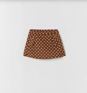 NWT ZARA Girl Retro Pattern Jacquard Skort Shorts Sz 6 Y/116 cm Stretch Knit - Picture 1 of 5
