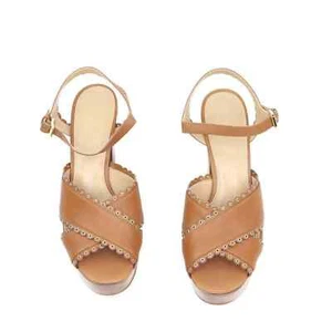 Michael Kors Jessie Damen-Sandalen braun Plateau-Absatz Schnalle Ösen 10 M neu - Bild 1 von 10