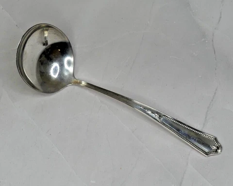 International Sterling Silver GEORGIAN MAID 4 5/8" Cream Condiment Ladle No Mono Cover