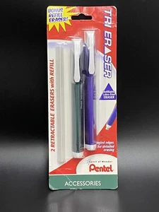 NEW Pentel Tri Retractable Eraser 2-PACK & Refill - Picture 1 of 7