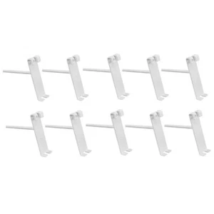 WHITE 4" Long GridWall Wire Metal Hooks Display Grid Panel Hanger Retail 20 PC - Picture 1 of 2