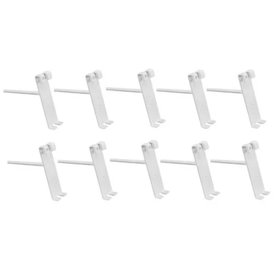 WHITE 4" Long GridWall Wire Metal Hooks Display Grid Panel Hanger Retail 20 PC - Image 1 of 2