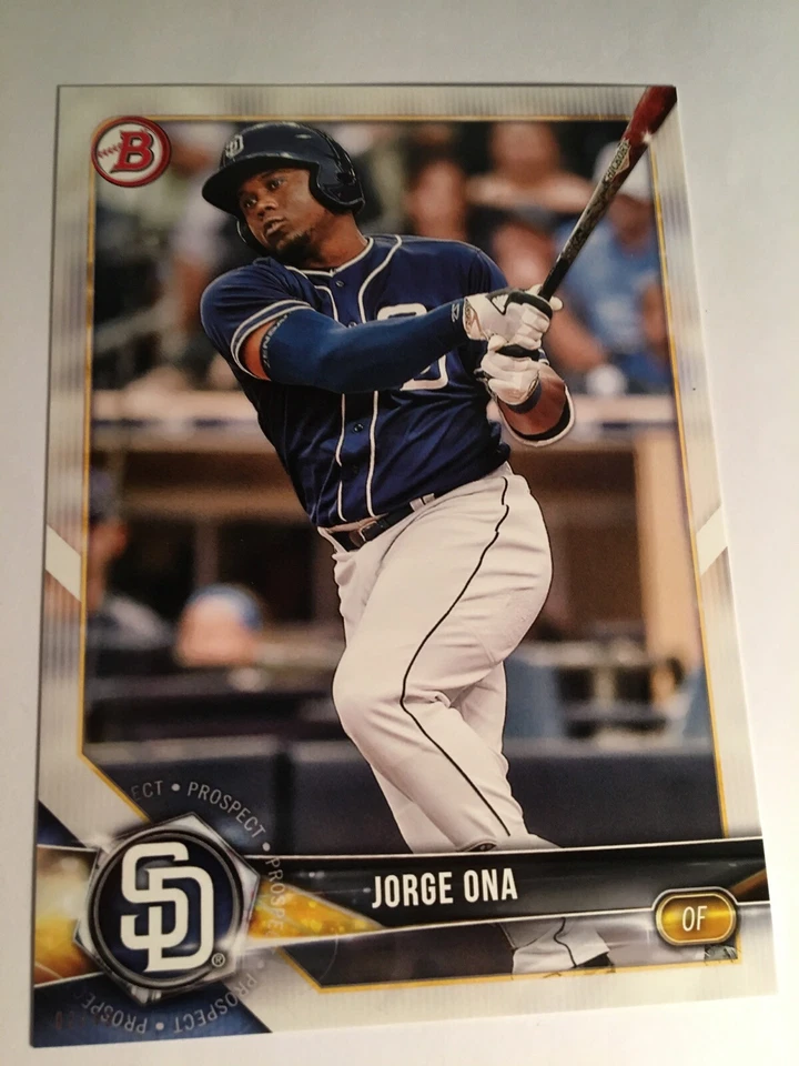 2018 Bowman Paper Prospects Jumbo 5x7 Jorge Ona Padres BP105 03/49 - Image 1 of 1