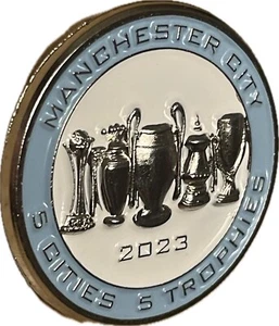 Manchester City Badges 5 Cup World Winners Pin Badge Fans Gifts - Picture 1 of 4