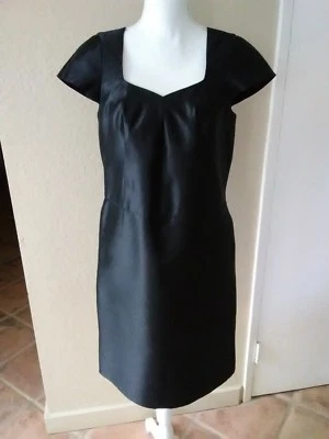 Vestido para mujer Chetta B negro 100 % seda escote corazón talla 14 mediano M EXCELENTE Foto 1 de 4