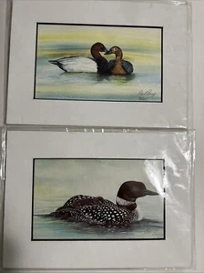 Paul Perry Duck & Ducks Watercolor Artwork Signed 2 pieces - Picture 1 of 6