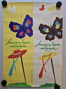 Plakat Konsum Sonnigen Tagen entgegen Reklame Werbung 1959 Original A2 DDR - Bild 1 von 10