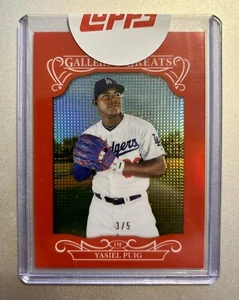 2015 Topps *Rare 3/5 Sealed* Yasiel Puig Cubs Gallery Of Greats Red Refractor - Picture 1 of 5