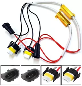 Wire LED Resistor Canceler Error Decoder S H11 Fog Light Flickering Fix Harness - Picture 1 of 9