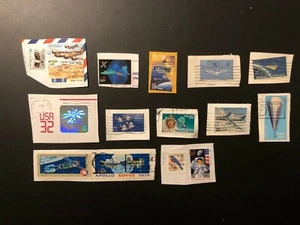 Rari vecchi francobolli vintage "Aviazione e spazio" annullati Stati Uniti e Israele (12) - Foto 1 di 11