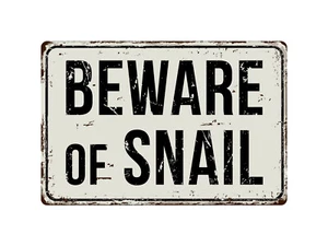 517VS Beware Of Snail 8 "x 12" Vintage Aluminum Retro Metal Sign - Picture 1 of 2